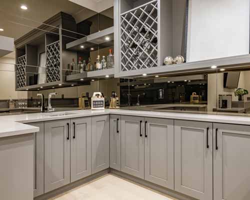 Basement entertainment bar