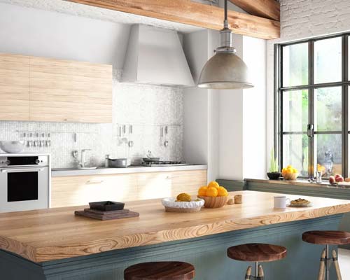 Kitchen with floating island