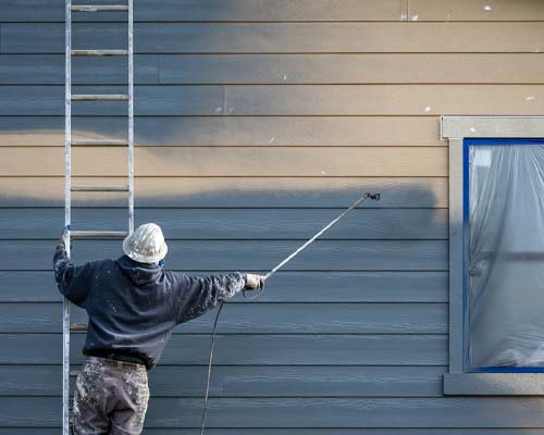 Exterior painting of house siding